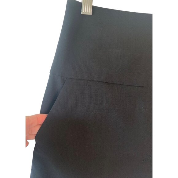 COACH Solid Black Wool Inverted Pleat Mini-Length Women's Career Skirt Size 2 - Picture 3 of 9